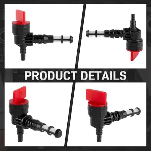 2 Pack 90 Degree Fuel Gas Shut Off Valve with Clamp for Engine Generator