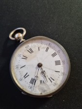 Ancienne Montre De Poche À Clé En Argent Fonctionne