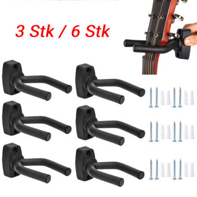 3x Gitarrenhalter Wandhalter Gitarrenwandhalter Gitarren Bäss Ständer Rack DE