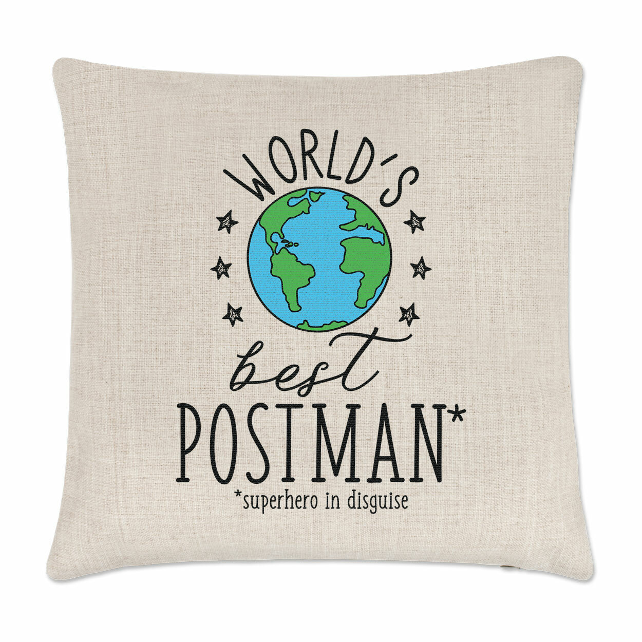 World's Best Postman Cushion Cover Pillow Funny Joke Favourite