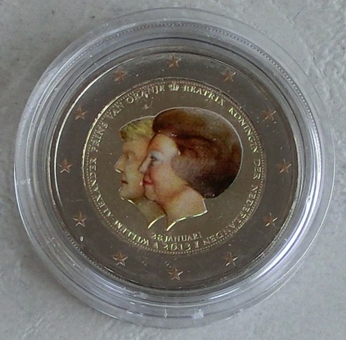 Monnaie commémorative Pays-Bas 2013 Changement Beatrix Willem En Couleur - Imagen 1 de 1