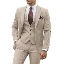 3 Pieces Suits Men Groom Wedding Suits Best Man Groomsmen Formal Party Suit Male