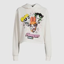 Juniors Power Puff Girls Cropped Graphic Hoodie Sweatshirt XXL New with Tag