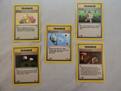 LOT OF FIVE (5) 1ST FIRST EDITION Base Fossil Pokemon TRAINER