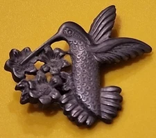 Vintage Torino Pewter Hummingbird Jewelry Brooch Pin Bird 
