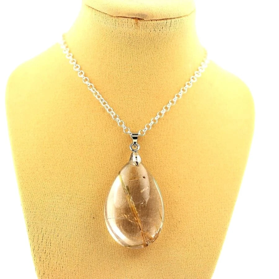 Piedra de la cadena de cuarzo de Collares y colgantes hechos a mano