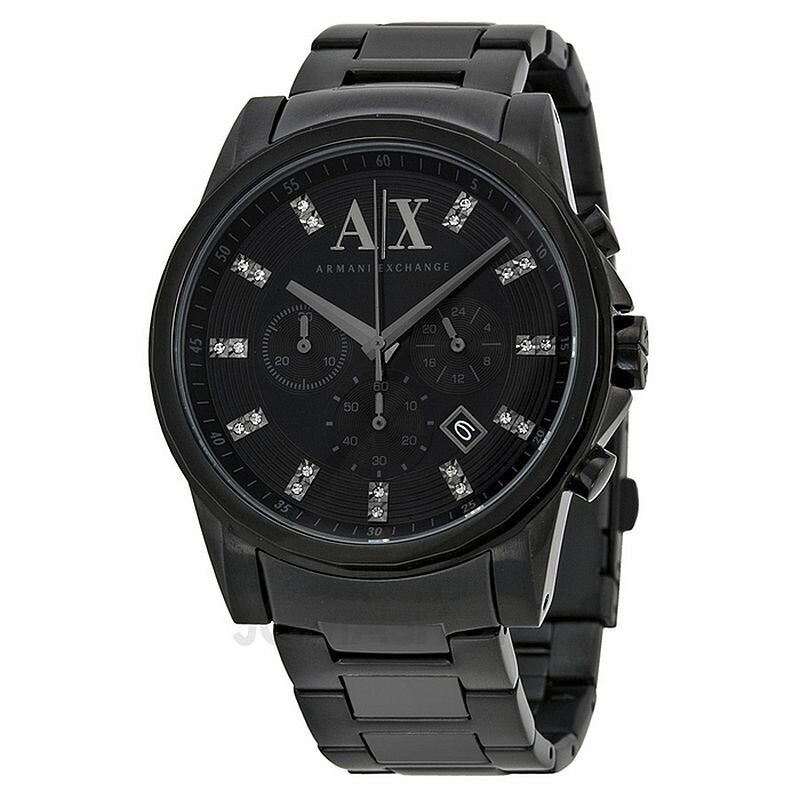 ARMANI EXCHANGE MEN'S BLACK IP STAINLESS STEEL CHRONOGRAPH WATCH