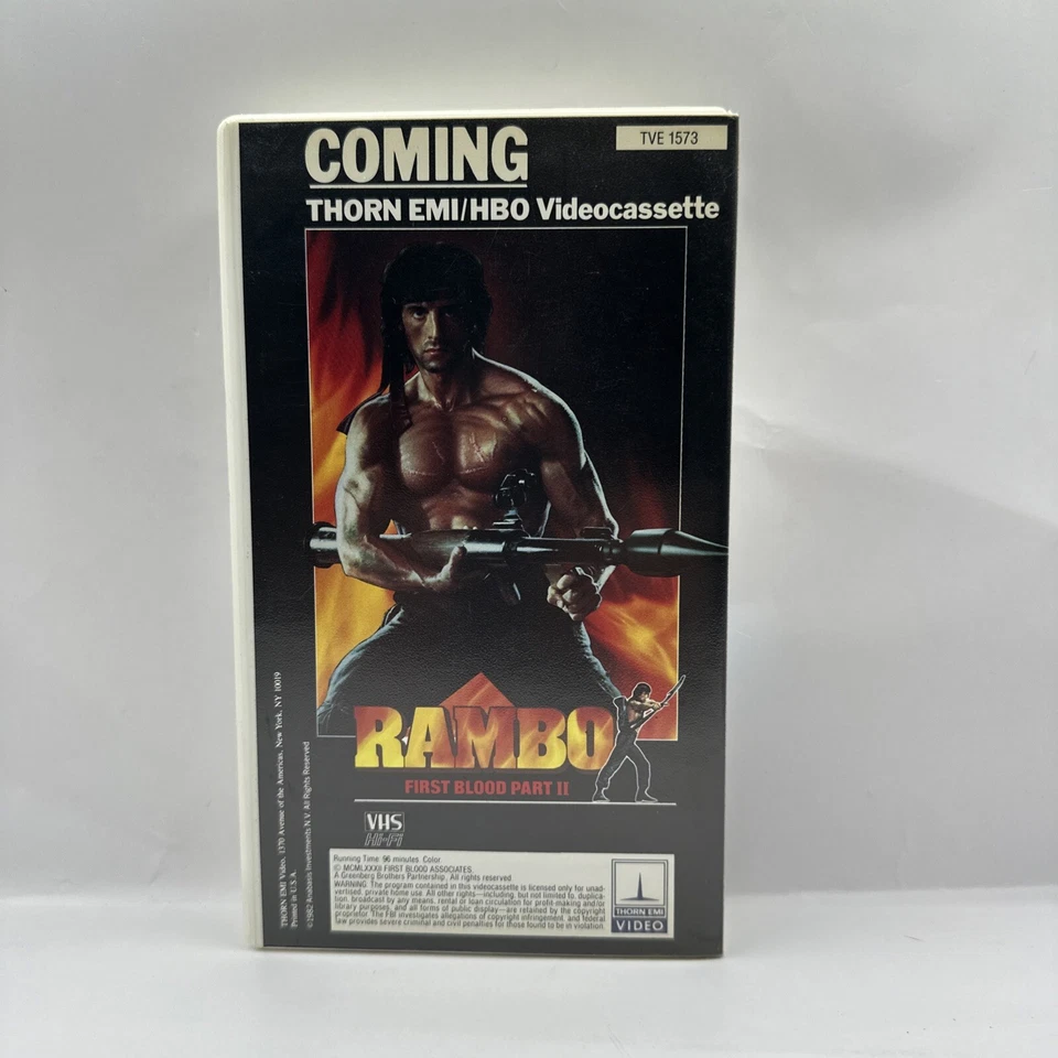 First Blood (VHS) Thorn EMI 1982 Rambo Sylvester Stallone Clamshell RARE VG - Image 3 of 4