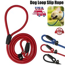 Dog Nylon Adjustable Loop Slip Rope Leash Lead Training Choke Pet Collar 52" USA