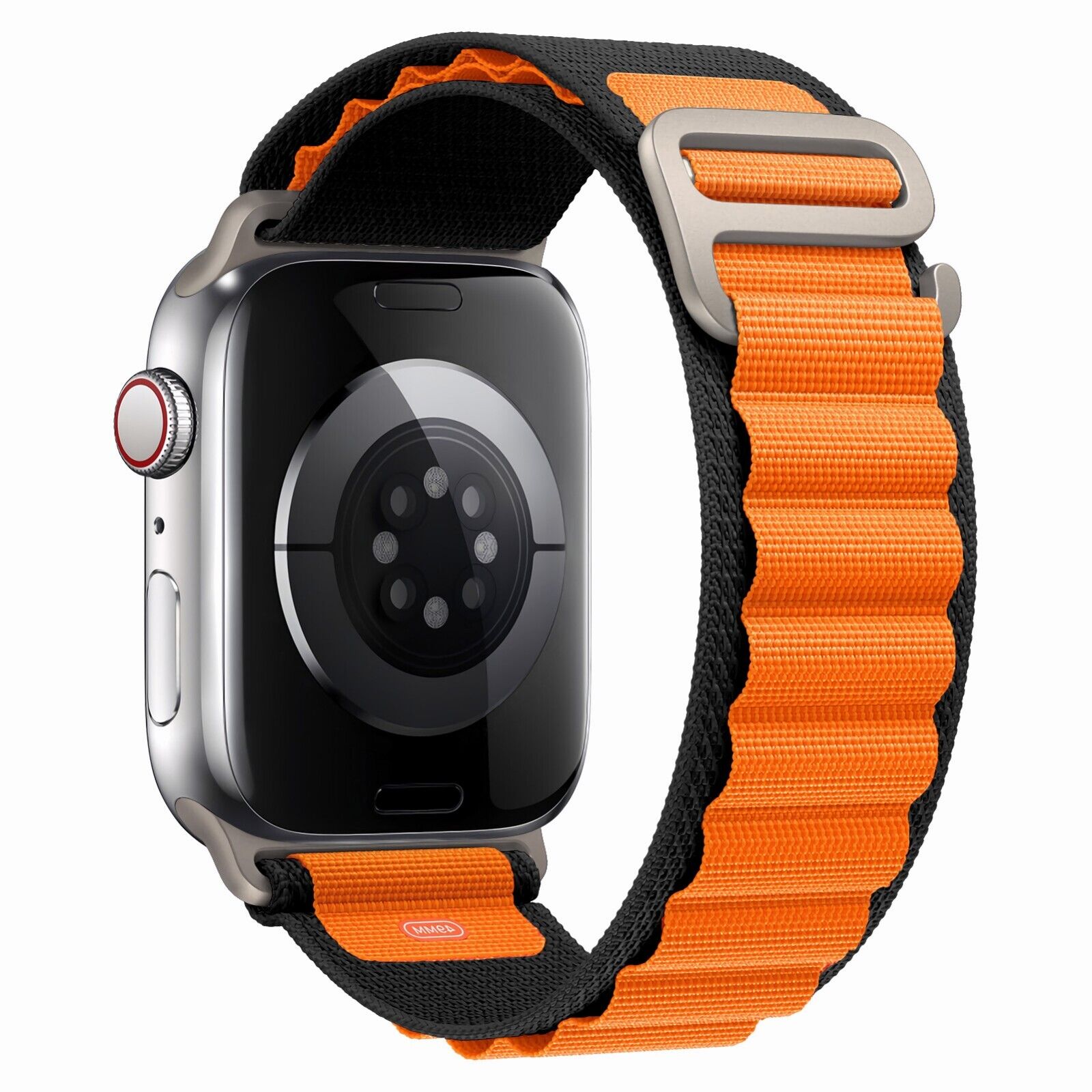 Mobigear RidgeRelay - Bracelet Apple Watch Series 9 (45mm) en Nylon  Fermeture à boucle - Orange 11-8411347-8 