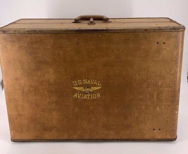 Vintage Samsonite Hardshell Luggage Suitcase W/U.S. Naval Aviation Decal