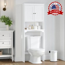Estante Para El Ba o Sobre Inodoro Organizador Gabinete De Almacenamiento Blanca