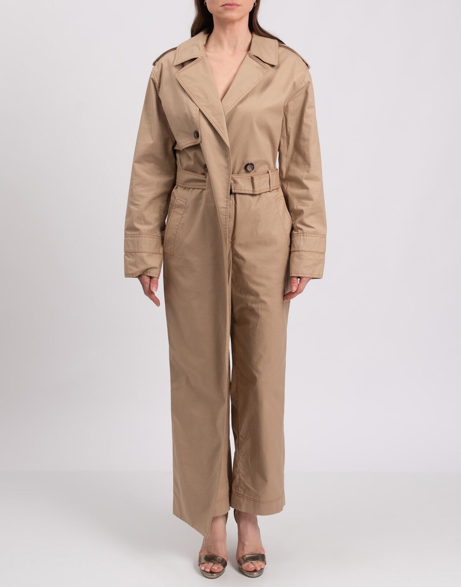 RRP €690 JONATHAN SIMKHAI Trench Jumpsuit Size S Flap Front