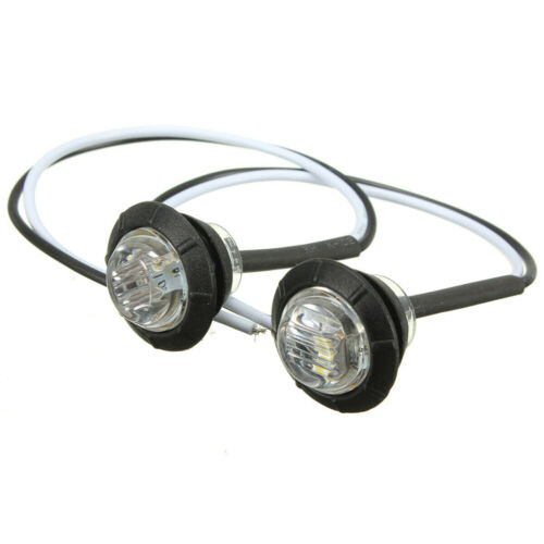 10Pcs 12V LED Car Small Round Side Marker Light Lorry Button Lamp Off-Road White - Picture 3 of 12