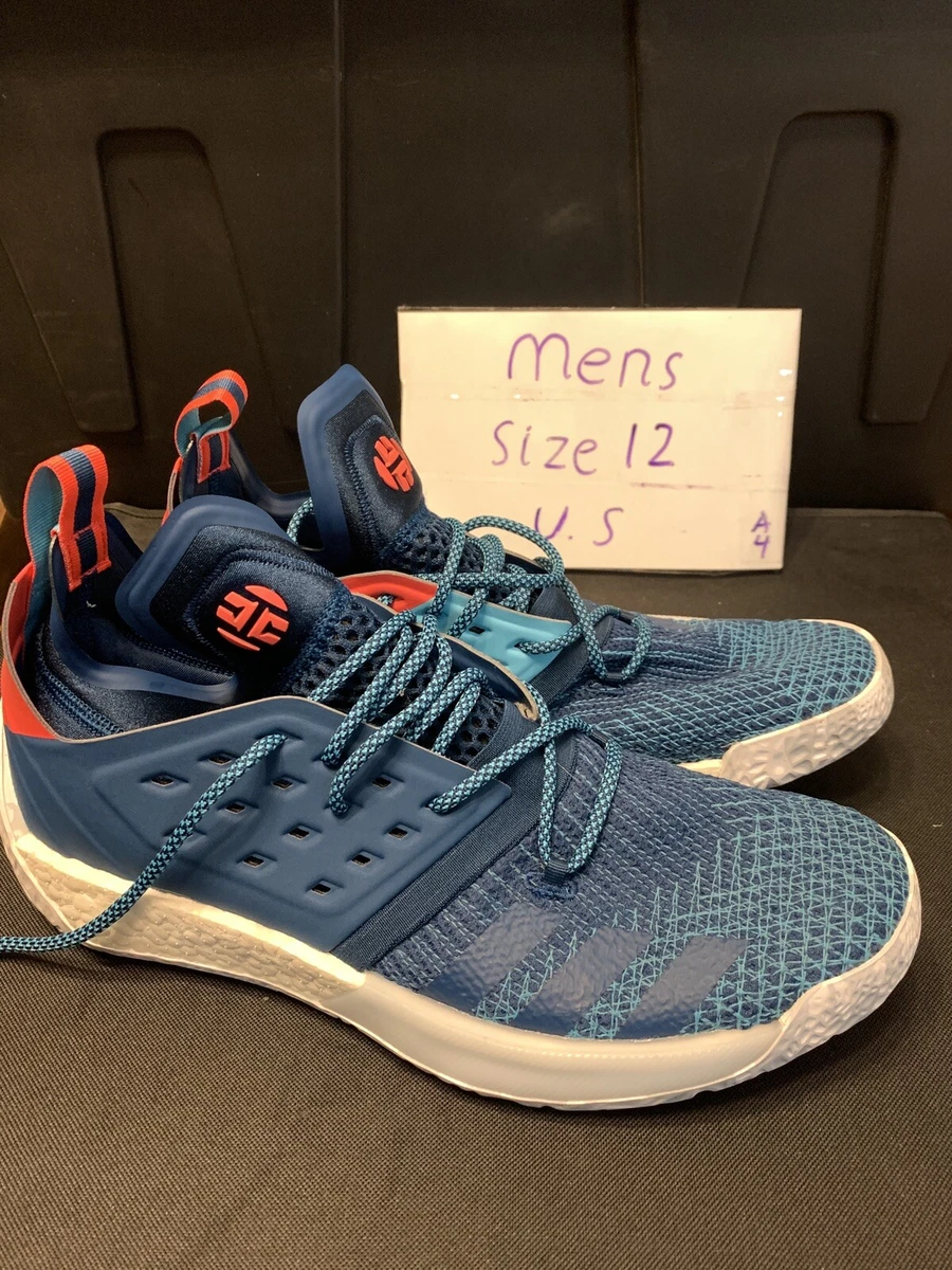 Adidas Harden Vol 2 sz 12 Blue Night AH2216 Cyan Red PrimeKnit
