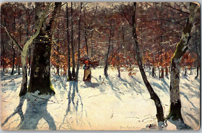 Winter Forest Landscape Peter Paul Mutter No. 2346 ERIKA Postcard