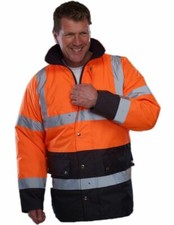 Mens Orange Work Coat, Yoko Hi Vis Two Tone Motorway Jacket, HVP302-3M, UK XXXL