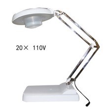 New 110V 1 pc 20x adjustable stainless frame Benchtop Magnifier Lamp for reading