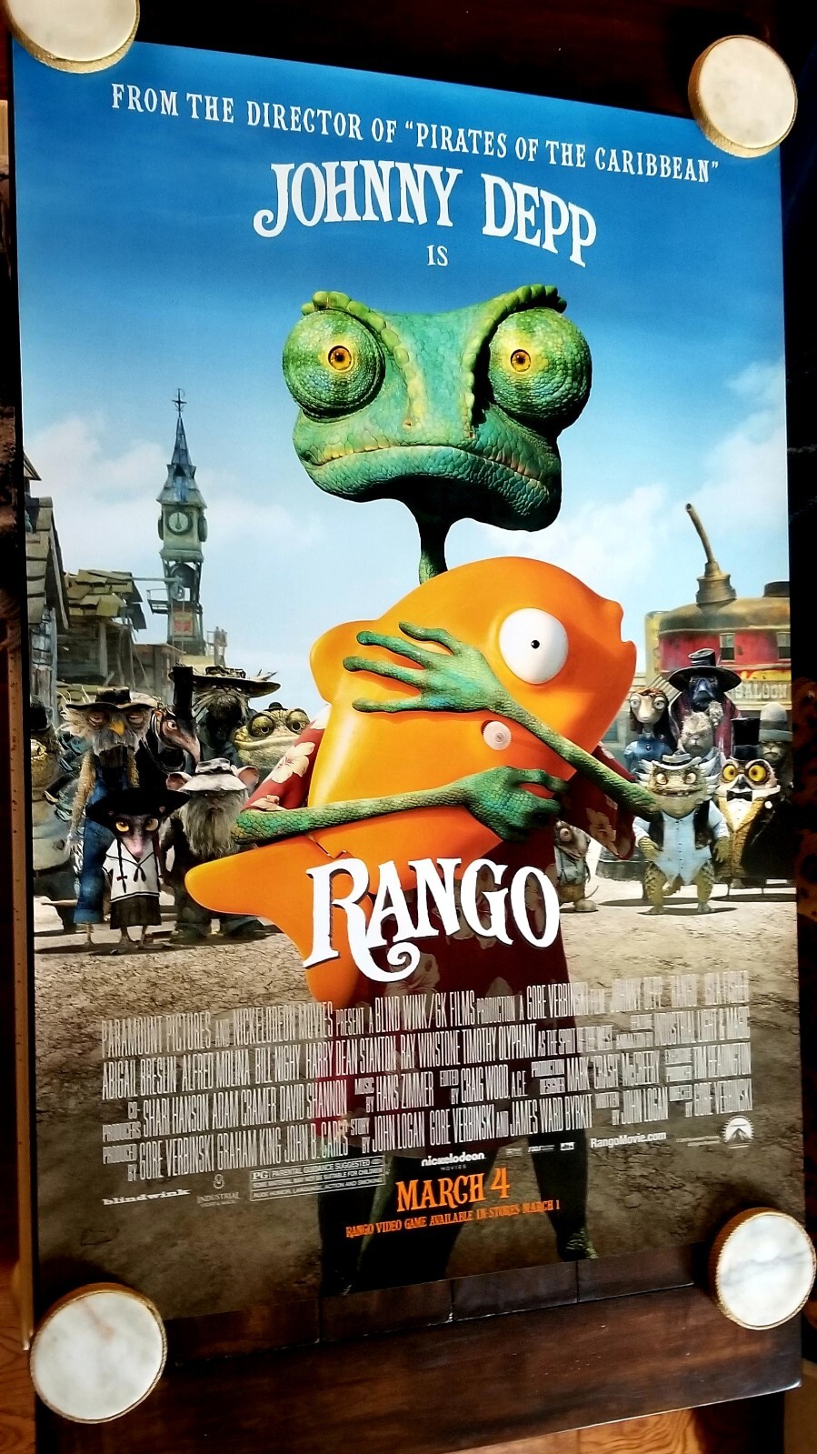 RANGO (2011) Original Movie Poster DS 27x40 JOHNNY DEPP. dir-Gore Verbinski