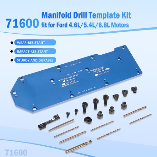 For Ford 4.6L/5.4L/6.8L V10 2 Valve & 3 Valve 71600 Manifold Drill Template Kit - Picture 2 of 12