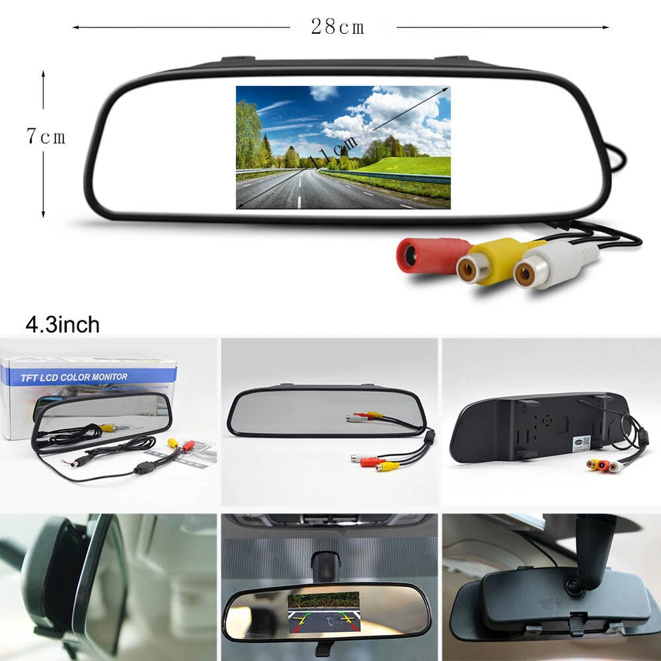 Wireless Car Rear View Backup Camera 7LEDs Night Vision +4.3" LCD Mirror Monitor - Image 4 of 4