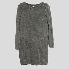 Jane & Delancey Gray Vintage Wash Long Sleeve Sweatshirt Dress Size XS