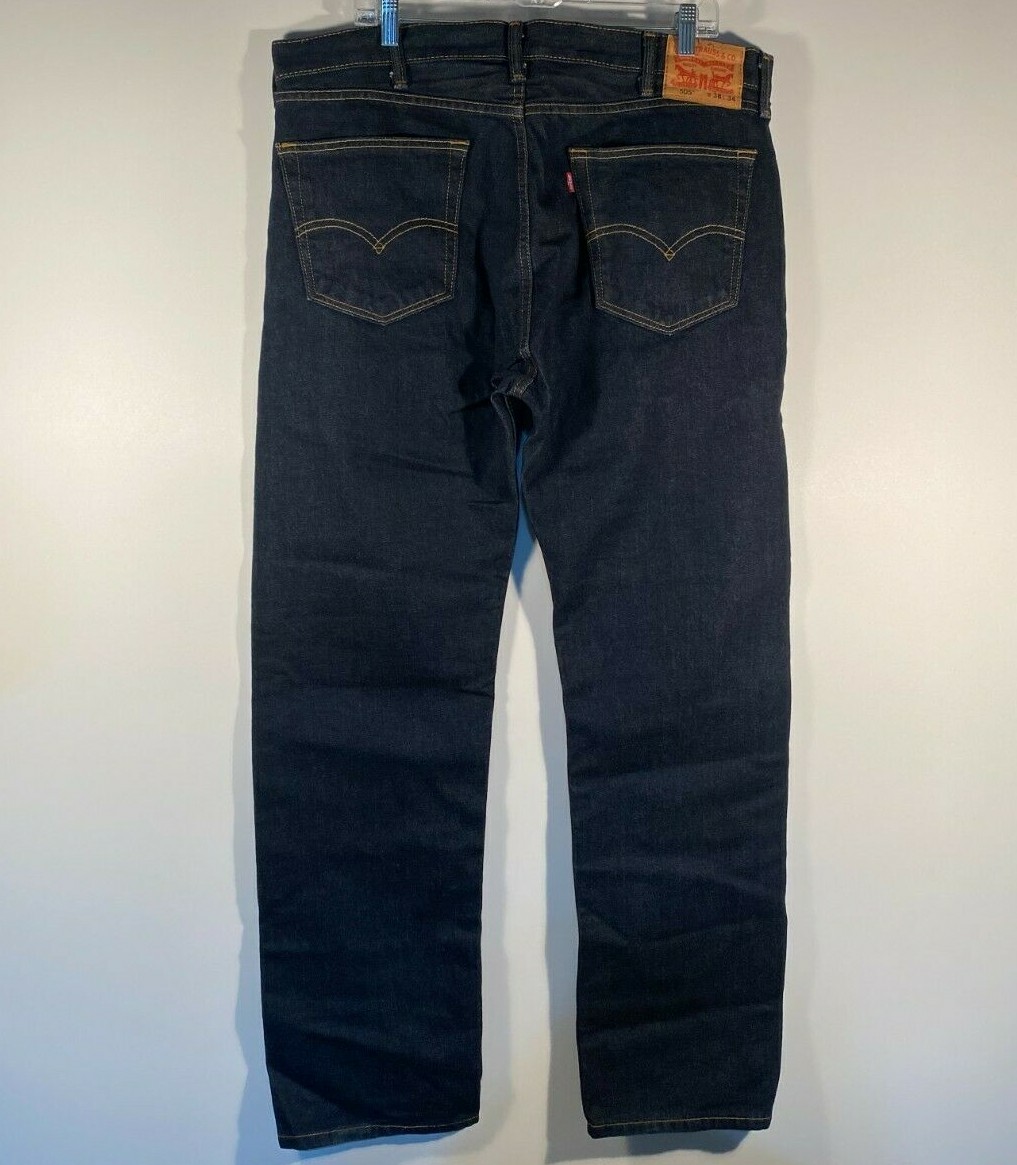 Levi's 505 Dark Wash Classic Denim Blue Jeans Men Siz… Gem