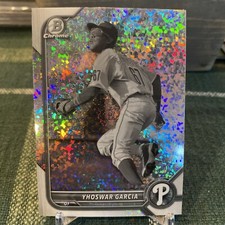 2022 Bowman Chrome #BCP-215 Yhoswar Garcia  Black & White Mini-Diamond Phillies