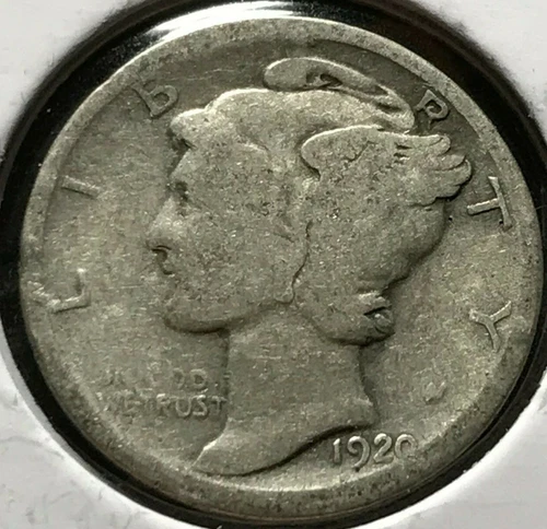 1920 P Mercury Dime circulated 90% Silver  Good G