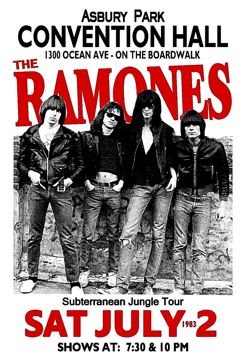 洋楽 THE RAMONEZ THE RAMONES 1983 Concert Poster ASBURY PARK NJ Convention Hall GIG