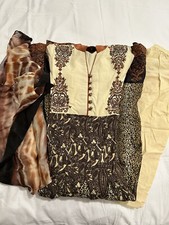 shalwar kameez Lehenga brown cream SMALL