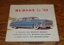 Original 1953 Hudson Full Line Foldout Sales Brochure 53 Super Wasp Hornet