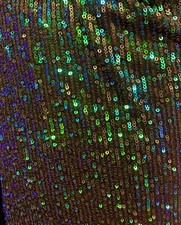 Mermaid Green Pleated Glitz Sequin Mesh Fabric By The Yard