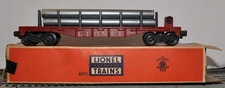 Lionel 6511 Pipe Car-In Original Box-Early Version with Die-Cast Plates