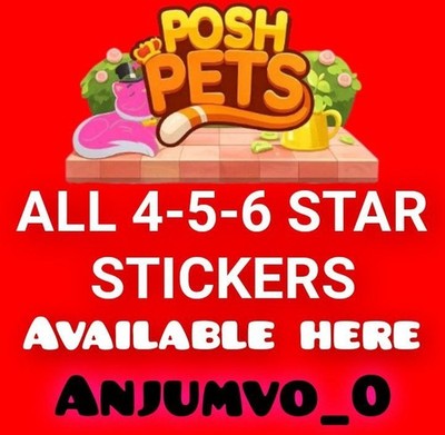 Alle Mono_Poly_Go 4-5-6 Sterne Aufkleber verfügbar :- POSH PETS GO! Album :- Schnell