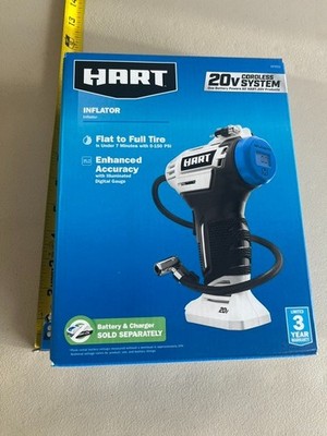 Tire Air Pump Inflator Digital Cordless 20-inch Hose(Tool Only) HART 20 Volt