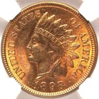 Indian Head Cent 1898 NGC MS-64 Red and Brown! Stunning Flashy near-Gem!