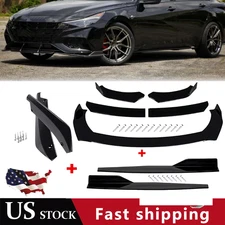 Front Bumper Lip Chin Spoiler Body Kit Splitter Side Skirt For Hyundai Elantra
