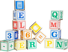 Bankers Box at Play Cardboard ABC/123 Building Learning Blocks, 50 Pack, Larger
