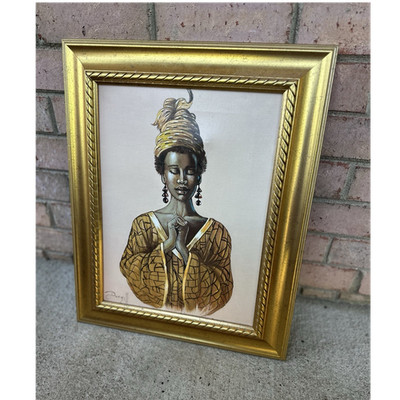 Dungill Signed Framed Portrait Print Woman Medium Portrait Orientation Single