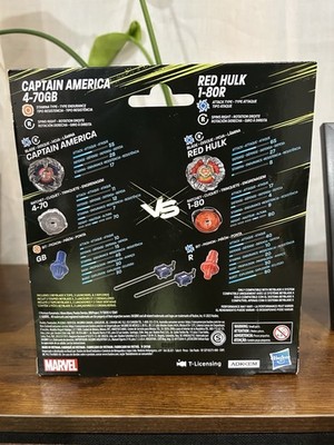 Hasbro Beyblade X Marvel Captain America 4-70GB vs Red Hulk 1-80R