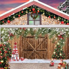Christmas Garage Door Cover Decorations Banner Backdrop,7x16ft Large Hanging ...