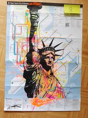 Art on Subway Map, LADY LIBERTY - FARBIG, 82 cm x 60 cm*NEU*TOP*NEU*TOP*NEU*TOP*