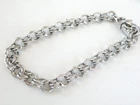 New ListingVintage Sterling Silver 925 Double Ring Charm Chain Link Bracelet Fits 7.5"