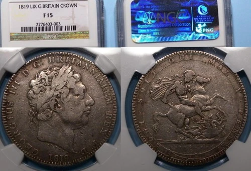 1819 LIX GREAT BRITAIN CROWN NGC F 15 #102-59