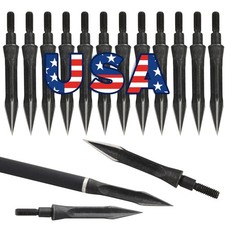 12Pcs Archery Broadheads 112Grain Arrowheads Screw Arrow Tips Bow Hunting