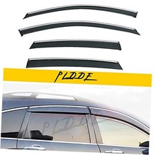 Smoke Tint with Chrome Trim Window Visors Compatible with 2007-2011 07-11 CRV