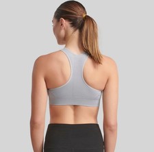UNDEROUTFIT Racerback Sports Bra Gray Large 1143 Removable Pads