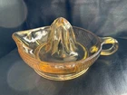 Vintage Yellow Amber Depression Glass Citrus Juicer Reamer 6" Diameter  Fair