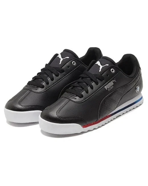 Authentic Puma Men's BMW MMS Roma Lace Up Sneakers Shoes Casual ~ Black NEW